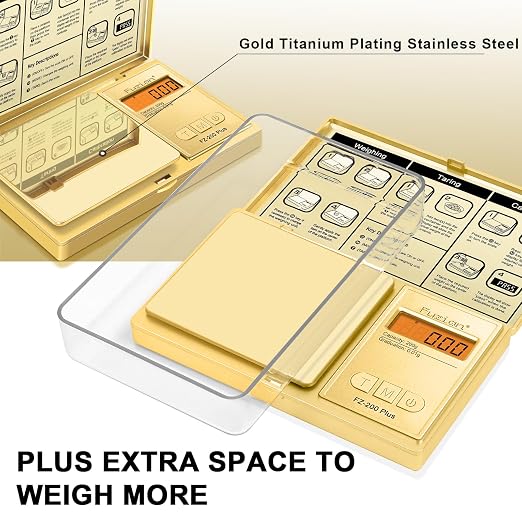 Fuzion Digital Pocket Gram Scale 0.01g x 200g - Jewelry Scale with Tray | Easy of Use, Tare Function, 6 Modes Ounces Grains, Batteries Included, Mini Scale for Jewelry, Coins, Herb, Small Food - Image 3