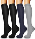 4 Pairs Compression Socks for Women and Men-Circulation Best Support Socks for Running,Athletic,Cycling by Bluemaple