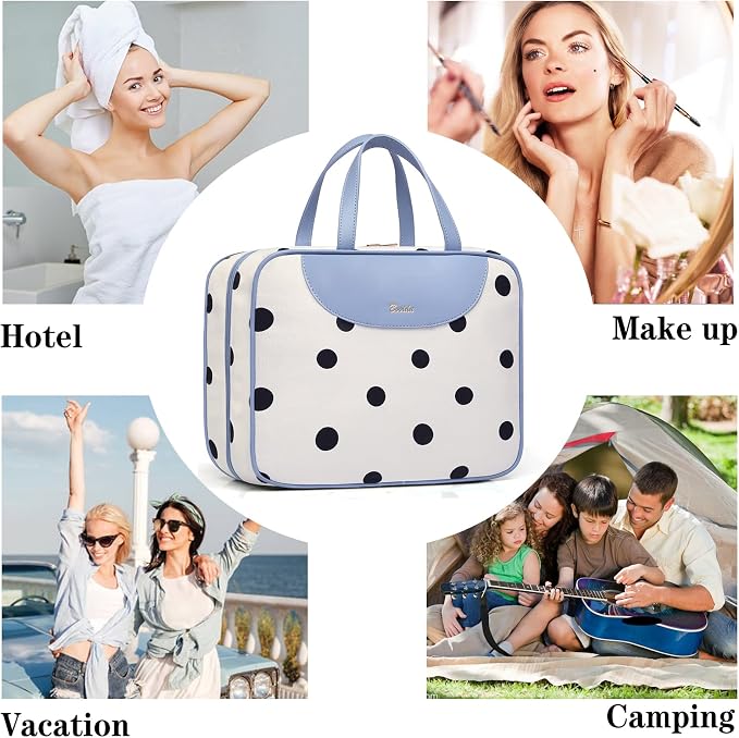 Hanging Travel Toiletry Bag,Large Capacity Cosmetic Travel Toiletry Organizer for Women with 4 Compartments & 1 Sturdy Hook,Perfect for Travel/Daily Use/Christmas - Image 6