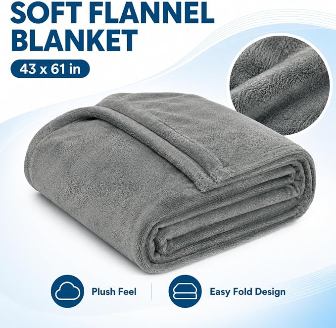 Blanket Pillow for Airplane Travel Essentials -3 In 1 Plane Travel Set Gray | Memory Foam, Compact with Bag, Fleece Soft for Long Flight Traveling Car Road Trip Flying Accessories, for Adult Women - Image 6