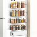 Magnetic Spice Rack For Refrigerator, Space Saving Magnetic Shelf For Fridge Grey 4 Pack With Magnetic Paper Towel Holder by Roysili