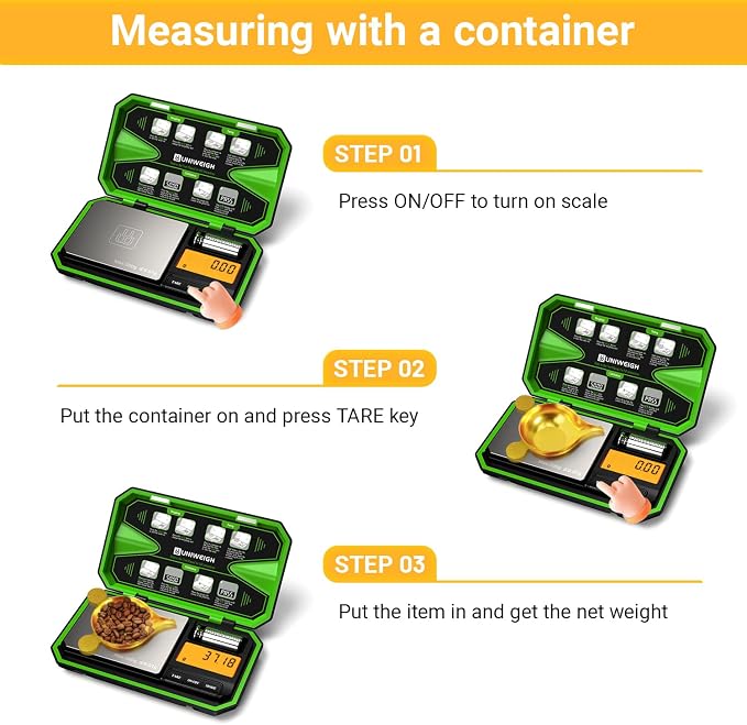 Digital Pocket Scale 200g/0.01g, Digital Scale Grams Precision | Jewelry Scale,Coins Scale with 50g Cal Weights for Powder,small items,Tea,Jewelry,Coins (Battery Included)-Fluorescent Green - Image 4