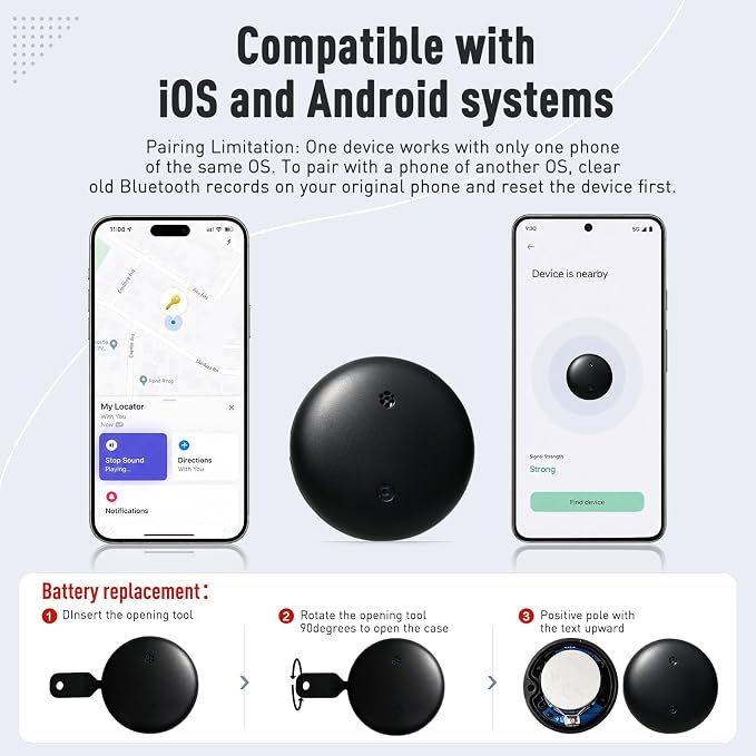 iTagpro GPS Tracker. Bluetooth Locator - Lightweight and Waterproof, Compatible with iOS and Android. Suitable for Locating Keys, Wallets, Pets, Travel, Children, and The Elderly. - Image 6