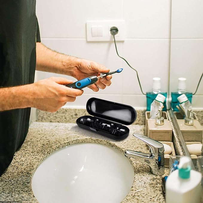 Fowecelt 2 Pack Electric Toothbrush Travel Case for Oral-B Pro and Other Electric Toothbrush, Portable Travel Toothbrush Holder (Black & White) - Image 6