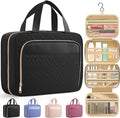 HOTOR Hanging Travel Toiletry Bag Women Men, Black, Medium | Waterproof Makeup Bag Hanging Hook,Multiple Pockets,Travel Essentials,11.2 x 3.2 x 8.9inches by HOTOR
