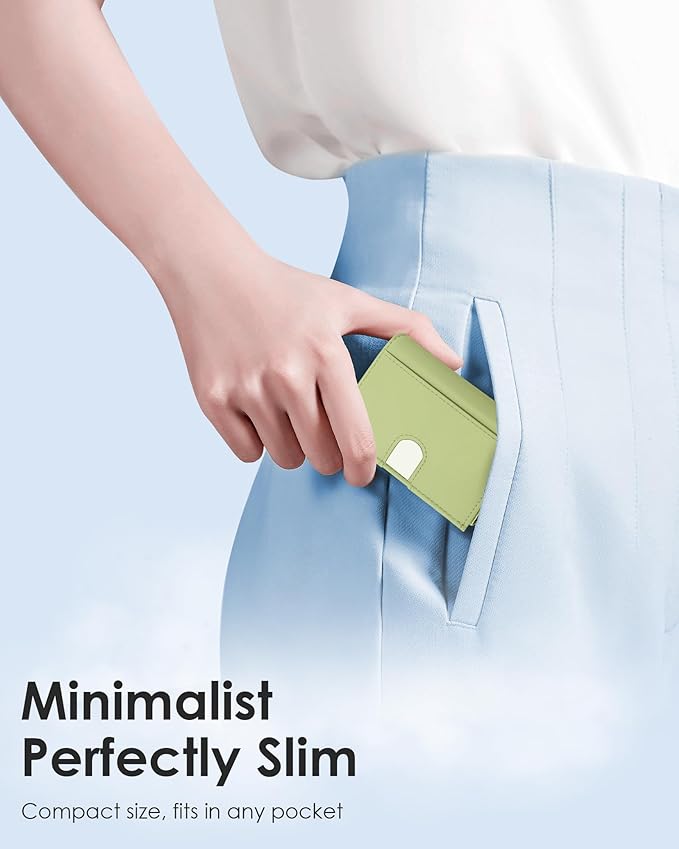 QLD RFID Wallet Women - Small Slim Trifold Wallet Anti-Theft Pop up Card Holder, Minimalist, Ultra Thin, Front Pocket, Premium Leather, 9-11 Cards Capacity | ID Window | Cash Slot - Image 6