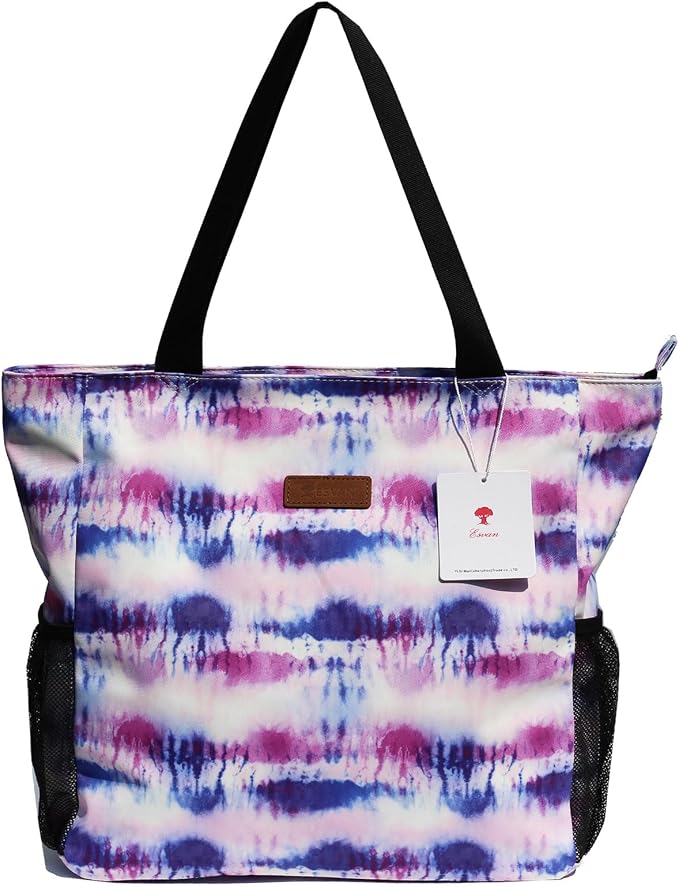 ESVAN Original Floral Water Resistant Large Tote Bag Shoulder Bag for Gym Beach Travel Daily Bags Upgraded - Image 4