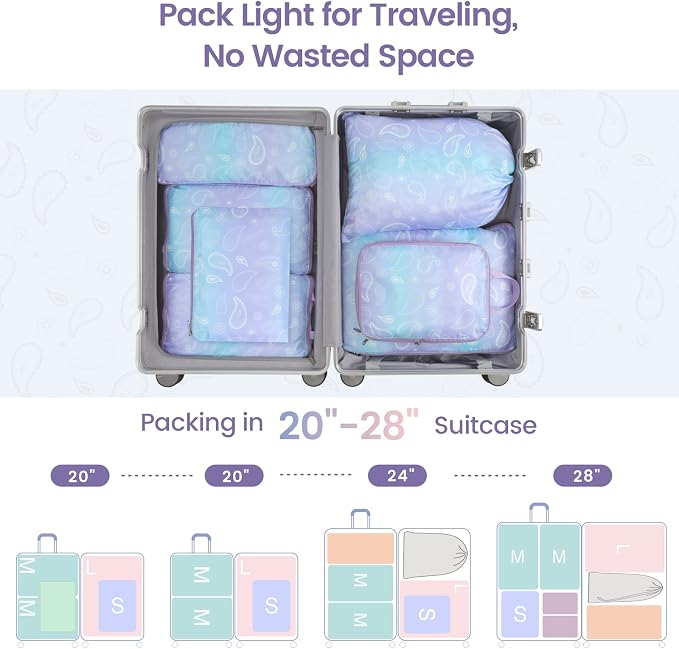 Cambond Compression Packing Cubes for Travel - Luggage Suitcase Organizer | Compression Zip Design for Space-saving, Expandable, Lightweight, Keep Clothes Sorted, Luggage Space Tidy, Carry on Pack Fast - Image 4