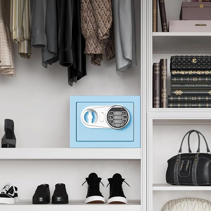 Goldenkey Small Kids Safe, Digital Mini Safes, Money Safe Box, Blue - Image 9