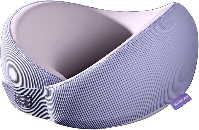 Skechers Women's Memory Foam Neck Pillow, Comfortable & Breathable Travel Pillow,Neck Pillow Airplane for Travel, Car Rides, Home, and Office Use, Ergonomic Design for Men and Women,Purple by Unknown