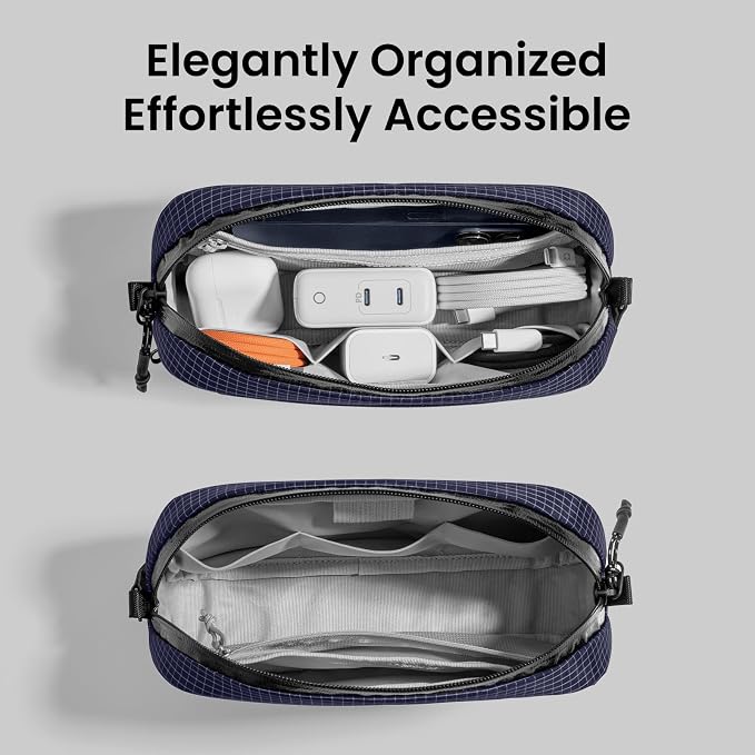 tomtoc Electronics Organizer Travel Case Performance, Cable Tech Pouch | Water Resistant Accessories Bag Carry Storage for Cord, Phone, Cables, Airpods, USB Flash Drive, Daily Items - Image 5