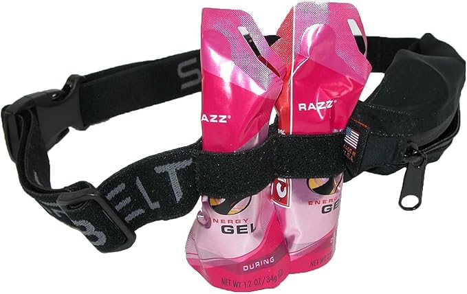 SPIbelt Performance Running Belt for Adults, Expandable Pocket, Energy Gel Loops, Adjustable Waist, No Bounce, Black with Black Zipper (Pack of 2) - Image 3