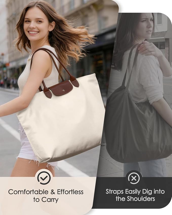 Miss Adola Aesthetic Nylon Tote Bag for Women | Lightweight, Foldable, Waterproof, Large Capacity for Travel, Work, Teacher - Image 6