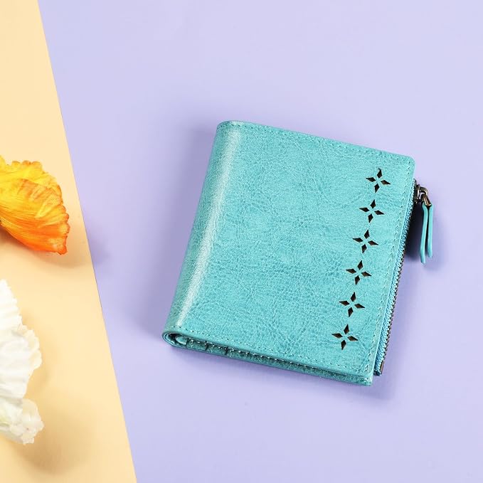Ultra Thin Small Compact Leather Womens Girls Wallets RFID Blocking Credit Card Holder for Women - Image 7