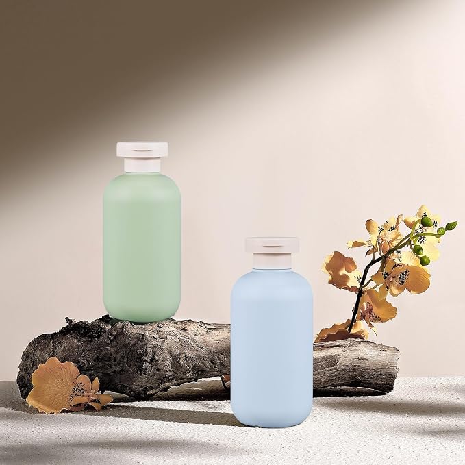10 oz Plastic Travel Shampoo Bottles, Refillable Flip Cap Squeeze Bottles for Toiletries, Large Leakage-proof Travel Shampoo and Conditioner Container (Blue and Green) - Image 6