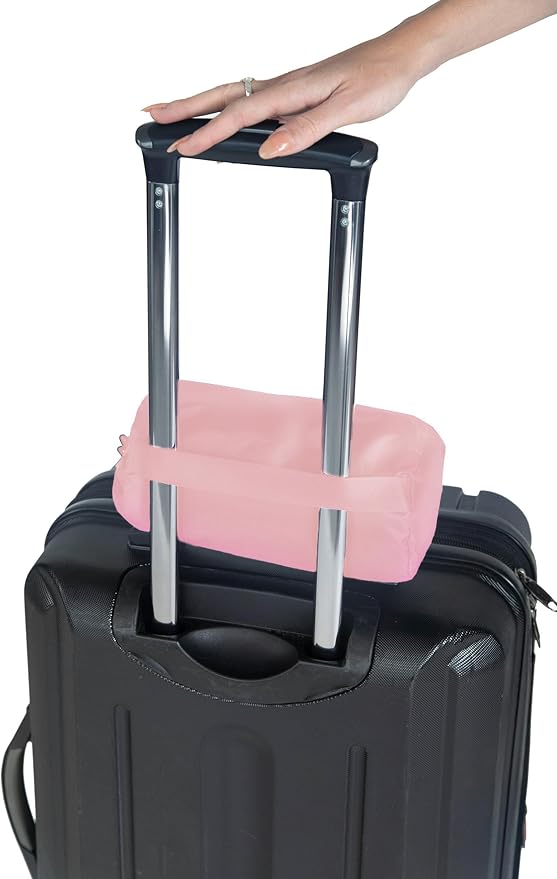 BlueHills Ultra Compact 2 Pack Travel Blanket Pillows Airplane Large - Pink | Travel Blanket Pillows for 2, 70X56 Large Size Flight Throw, Compact Case, Lightweight & Portable, Carry on Airplane Comfort - Image 8