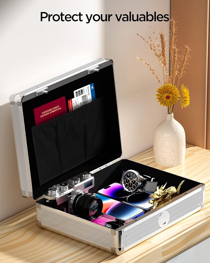 AICase Gun Safe for Pistols,Quick-Access Pistol Safe for Multiple Handguns with Biometric Fingerprint Lock/Morse Code, Smart Handgun Safe Gun Lock Box for Home Bedside Nightstand Car_1 - Image 7