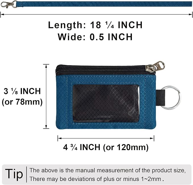 CHENSPRX Minimalist RFID Blocking Small Wallet with ID Window,WaterResistant Zip Id Case Wallet with Lanyard Keychain for Cards,Cash,Travel,Women,Men - Image 5