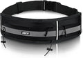 MIER Running Belt for Women & Men, Fanny Pack with Marathon Bib Clip, Black | Slim Adjustable Phone Holder Pouch; Reflective Waist Packs for Running Essentials; Waterproof Zipper Pockets by MIER