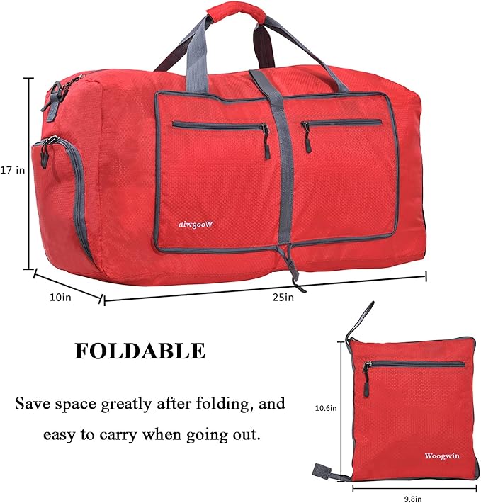 Woogwin Travel Duffel Bag Large Foldable Waterproof Overnight Bag for Beach Swim Bags Pool Sports Gym - Image 2