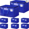 HomeHacks Moving Bags, 125L-8 Pack Heavy Duty Moving Totes | Storage Bags, Collapsible Moving Supplies, Reinforced Handles & Tag Pocket, Moving Totes with Zipper by HomeHacks