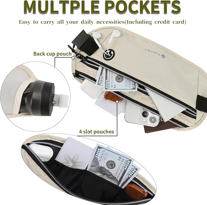 Slim Running Belt for Women Men Runners Fanny Packs With Phone Holder Hidden Pockets Exercise Waist Bag for Marathon Workout - Image 4