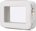 Pinkmik Clear Makeup Bag, (White, M) | Waterproof, Travel Cosmetics and Toiletries Case, Portable Makeup Organizer, Clear Car Bag with Zipper by Pinkmik