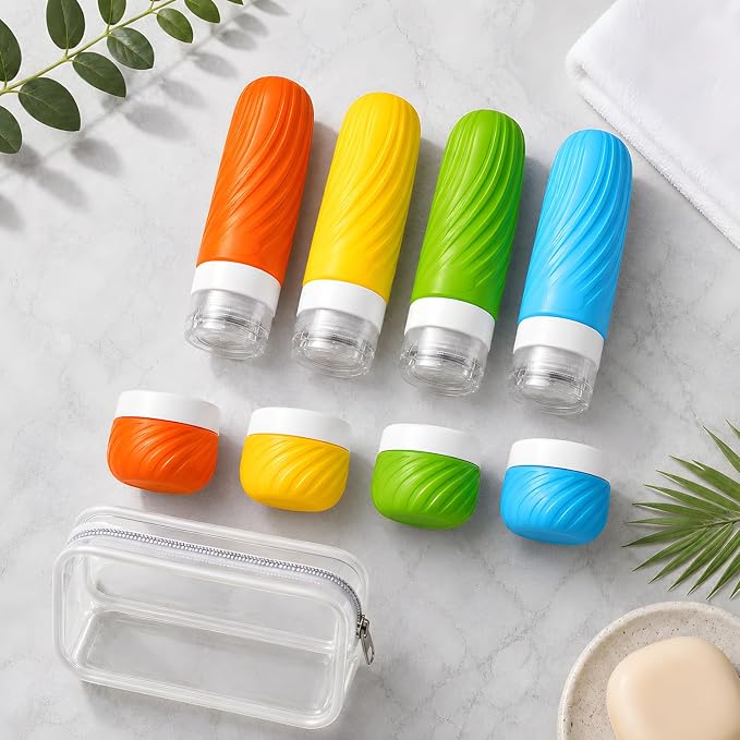 Travel Bottles for Toiletries,TSA Approved Silicone Travel Size Containers, Refillable Liquid Leak Proof Travel Shampoo and Conditioner Bottles for Women & Men, Airplane Carry On Essentials - Image 4