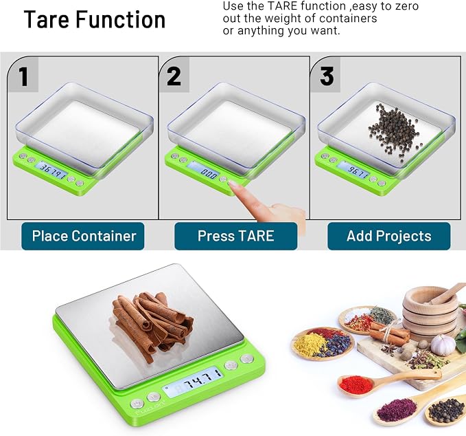 Fuzion Digital Scale .01 Gram Accuracy, 500g Small Kitchen Food Scales | 2 Trays Included for Jewelry, Gold, Herb, Powder, Spice, Coffee, Coin - Weight Gram and Oz - Image 6