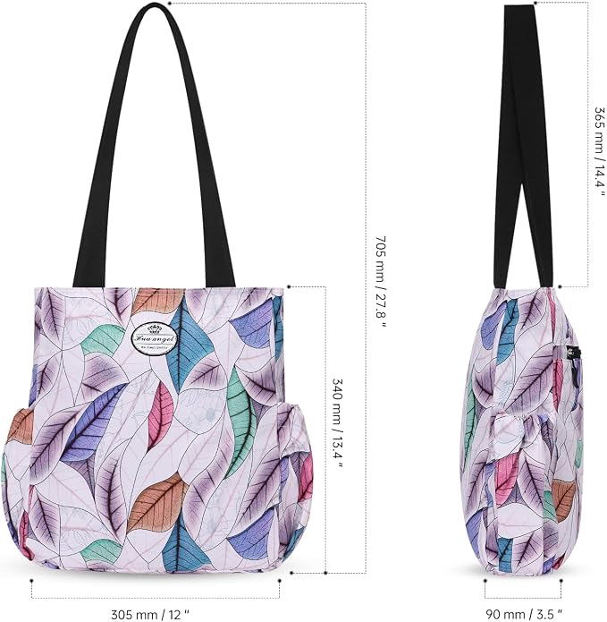 HUA ANGEL Floral Tote Bag - Casual Shoulder Bag Daily Tote Bag with Zipper Gym Travel Shopping Work Handbag for Women - Image 3