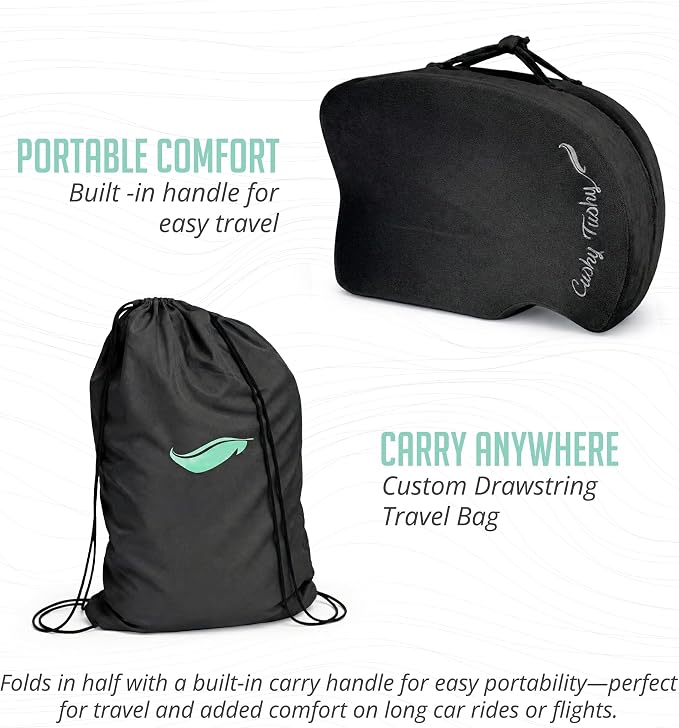 Premium Foldable Travel Seat Cushion - for Relief of Lower Back, Sciatic, Butt and Tailbone Pain - for Home & Office Use, Perfect for Travel or Driving - Coccyx Seat Cushion - Image 9