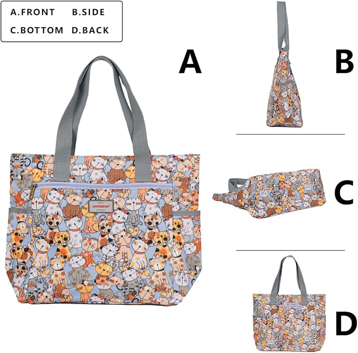 GAENMESN Women's Lightweight Waterproof Tote Bag Durable Designer Handbag with Zipper Travel Commute Everyday Use - Image 3