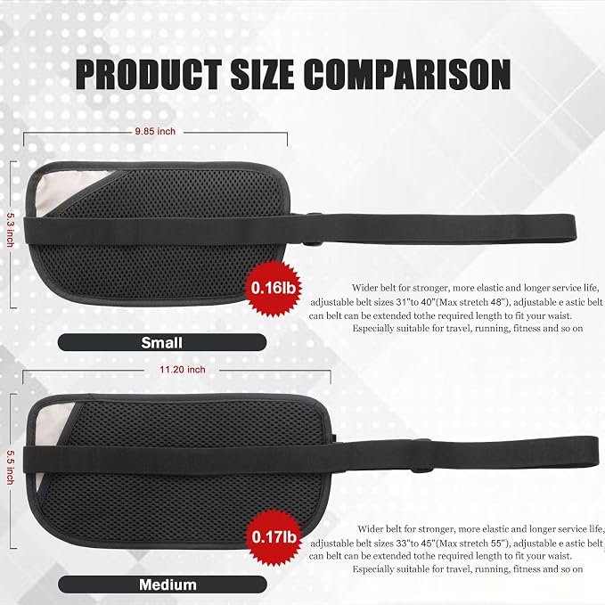 Small Unisex Money Belt For Men and Women, Slim Passport Holder RFID Blocking Travel Essentials Pouch with Adjustable Strap Small Waist Pouch for Workout Running Travelling Hiking, Black & 8 Sleeves - Image 6