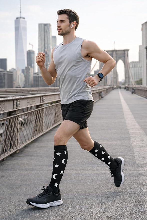 5/6 Pairs Graduated Compression Socks for Women&Men 20-30mmhg Knee High Socks Travel Hiking Running Stocking - Image 5