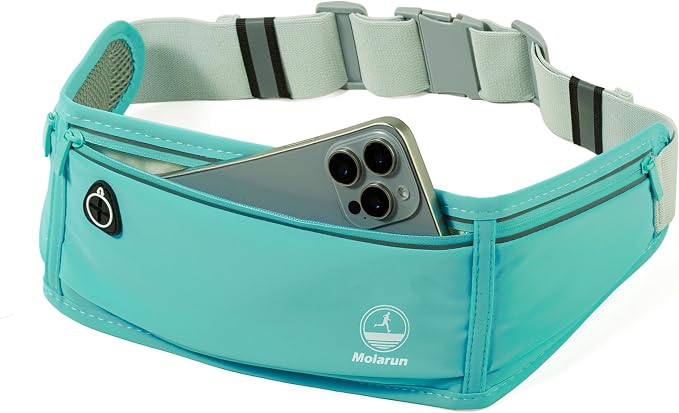 Slim Running Belt Fanny Pack, Phone Holder Waist Pack Money Belt - Green - Image 3