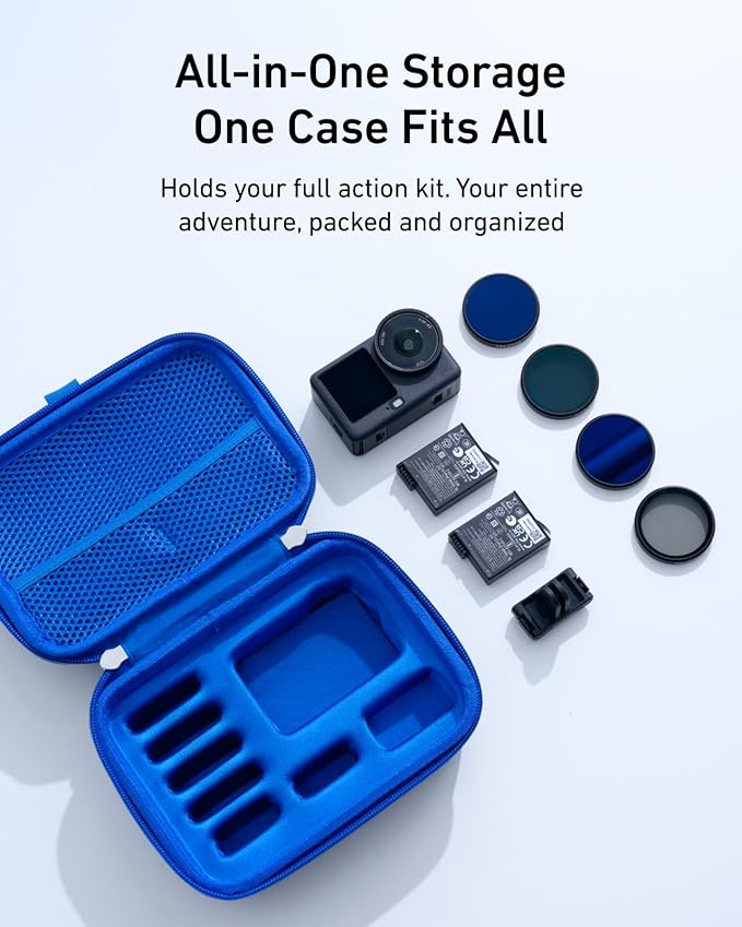 TELESIN DisAdv Carrying Case for DJI Osmo Action 6 and Official Accessories | Xtra Edge Muse Case, Waterproof Hard Carrying Bag for Camera Batteries Filter Mount, Hard Shell Action Camera Bag, Black - Image 3
