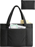 BAGSMART Tote Bag for Women, Puffy Work Tote Bag with Zipper, Quilted Large Teacher Bag for Work, Travel by BAGSMART