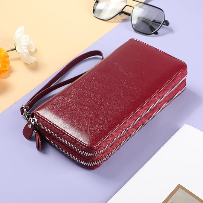 Small Compact Women Wallet RFID Blocking Genuine Leather Bifold Purse with ID Windows - Image 3