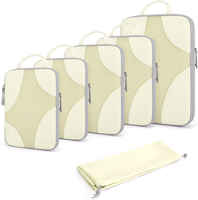 Bagsmart Compression Packing Cubes, Travel Bag Cruise Ship Essentials | Lightweight, Compressible Suitcase Organizer Set fit Standard Carry-On & Checked Luggage, 6 Set, 14 Set Washable Packing Bags by BAGSMART