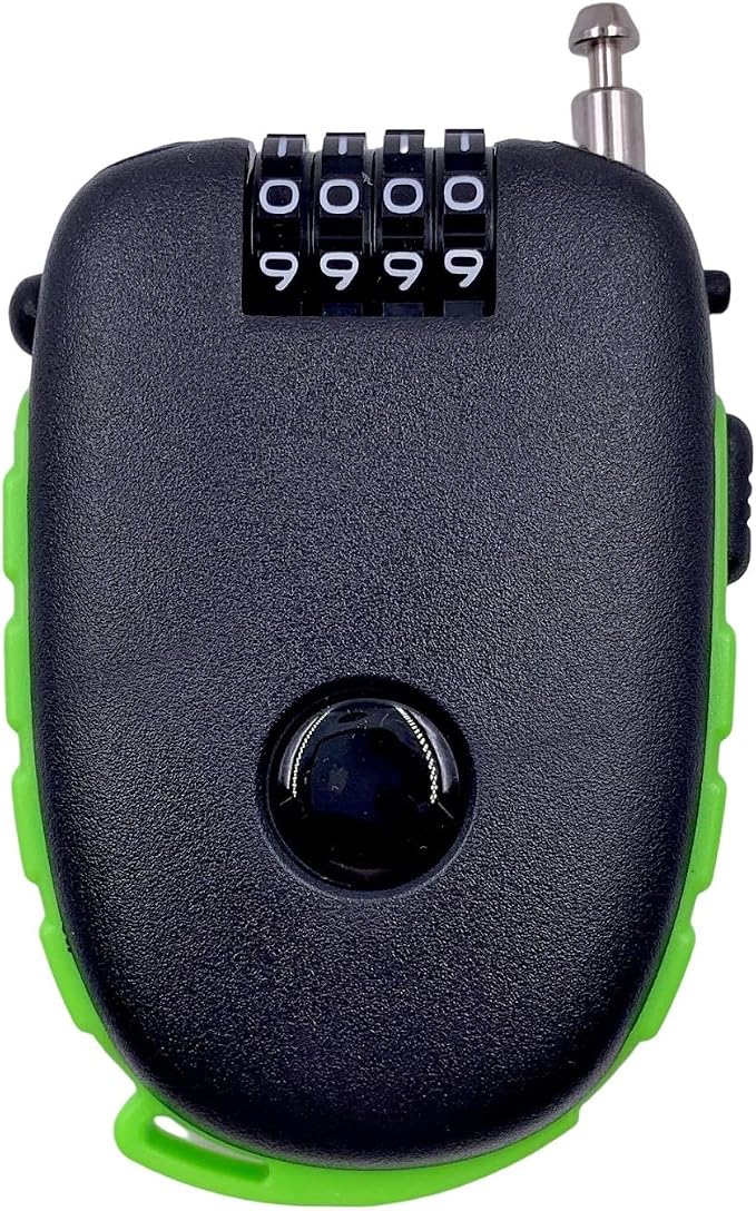 Bosvision Ultra-Secure 4-Digit Combination Lock with 90cm Retractable Cable for Bike, Ski, Snowboard and Stroller | 4-Digit Cable Lock, Steel Retractable Cable (2.4mm diameter) for Ski, Bike, Scooter, Skate Board, Stroller, Pushchair by Bosvision