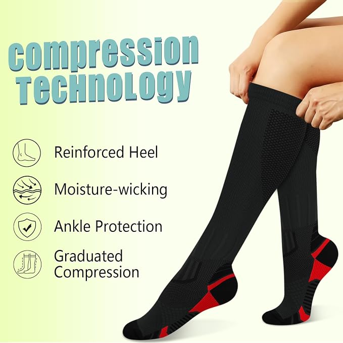 Copper Compression Socks 15-20 mmHg for Men & Women 8 Pairs – Circulation Support for Nurses, Travel, Running, Hiking, Soccer - Image 4