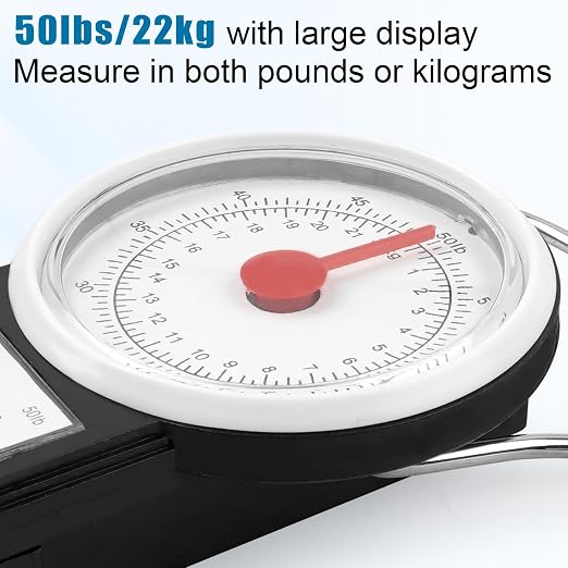 Mechanical Hanging Scale Multi-Purpose Luggage Scale Fishing Scale | Portable Spring Dial Fish Weight Scale with Tape Measure, for Fishing Kitchen Farms - Image 5