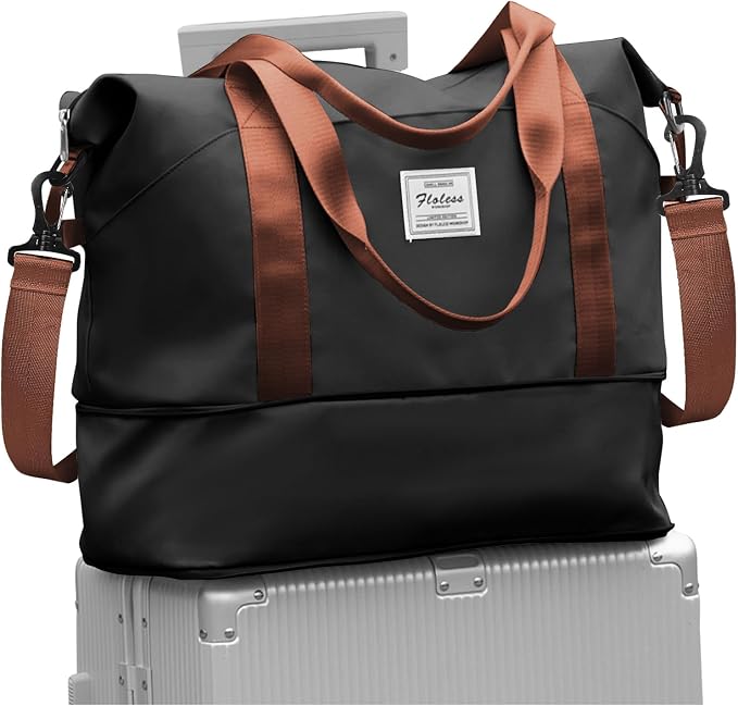 Travel Duffel Bag, Sports Tote Gym Bag, Shoulder Weekender Overnight Bag for Women by WONHOX