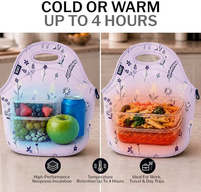 Built Gourmet Getaway Neoprene Lunch Bag - Thistle Ditsy - Image 4