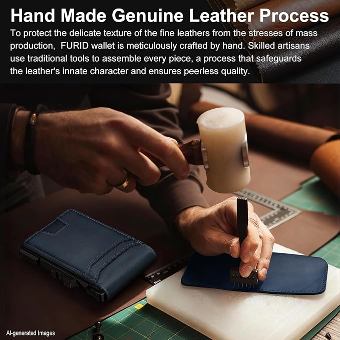 Genuine Leather Wallet for Men: Slim RFID Smart Minimalist Wallet | Credit Card Holder for Front Pocket wallet with Money Clip Full Grain - Gift for Husband Father on Birthday Anniversary - Image 4