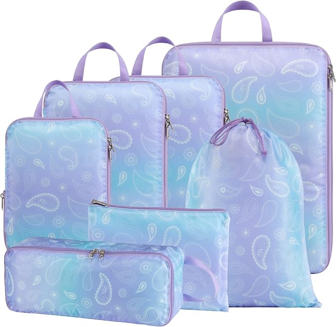 Cambond Compression Packing Cubes for Travel - Luggage Suitcase Organizer | Compression Zip Design for Space-saving, Expandable, Lightweight, Keep Clothes Sorted, Luggage Space Tidy, Carry on Pack Fast by Cambond