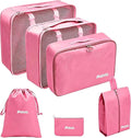 6 Set Packing Cubes, Luggage Packing Organizers for Travel Accessories, Carry on Suitcase Organizer Bags, Travel Essentials Luggage Accessories for Cruise Ship(Pink) by GRASSBROOK