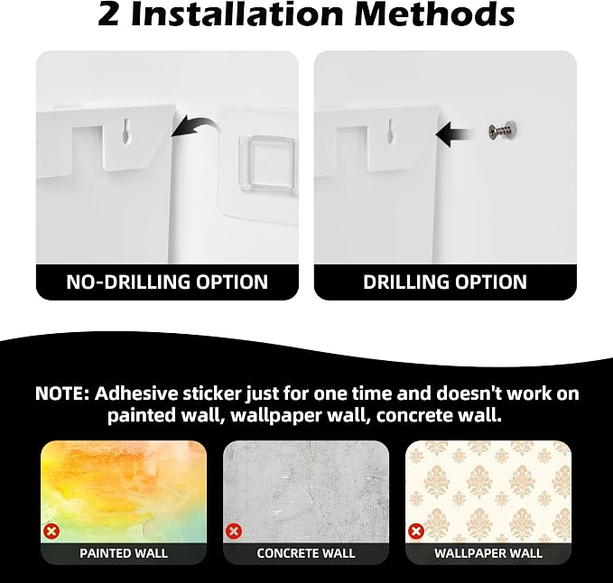 YOHOM Adhesive File Holder Plastic Document Folder Door No Drilling Mount Mail Magazine Organizer A4 Filing Envelopes Folder, Office Wall Mount Single Pocket (WHITE, 3 PCS) - Image 7