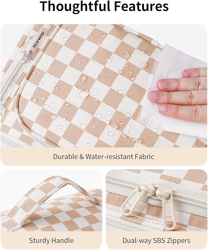 Narwey Hanging Travel Toiletry Bag for Women, Large Makeup Cosmetic Bag | Wide Open, Organized Pocket, Dry Wet Separation, Portable Bathroom Travel Bag for Full Size Toiletries, Vivid Pattern, Gifts - Image 5
