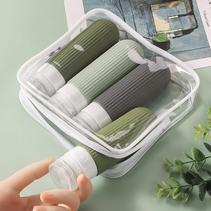 ME.FAN Travel Bottles for Toiletries, TSA Approved 3oz Silicone Journey Size Containers, Portable Split Bottle for Conditioner, Shampoo, Lotion- 4 Pack Desert Sage - Image 7